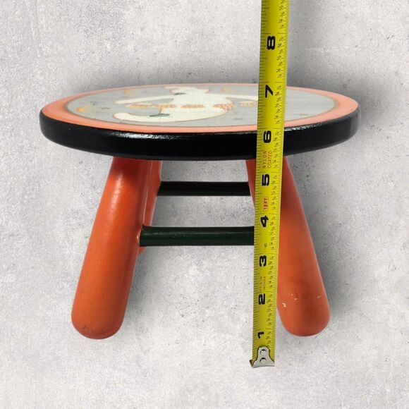Hand Painted Halloween Ghost Stool The Country House Collection Style Cottage - Picture 10 of 11
